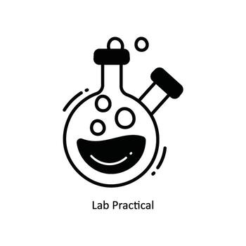 Lab Practical doodle Icon Design illustration. School and Study Symbol on White background EPS 10 File vector