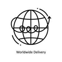 Worldwide Delivery doodle Icon Design illustration. Logistics and Delivery Symbol on White background EPS 10 File vector