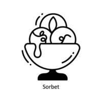 sorbete garabatear icono diseño ilustración. comida y bebidas símbolo en blanco antecedentes eps 10 archivo vector