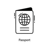 Passport doodle Icon Design illustration. Travel Symbol on White background EPS 10 File vector