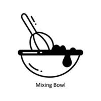 Mixing Bowl doodle Icon Design illustration. Food and Drinks Symbol on White background EPS 10 File vector