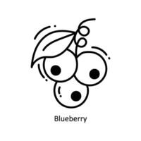 Blueberry doodle Icon Design illustration. Food and Drinks Symbol on White background EPS 10 File vector
