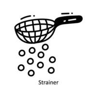 Strainer doodle Icon Design illustration. Food and Drinks Symbol on White background EPS 10 File vector