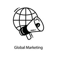 Global Marketing doodle Icon Design illustration. Marketing Symbol on White background EPS 10 File vector