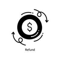Refund doodle Icon Design illustration. Ecommerce and shopping Symbol on White background EPS 10 File vector