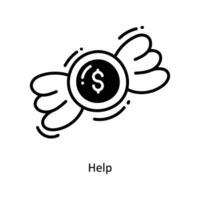 Help doodle Icon Design illustration. Startup Symbol on White background EPS 10 File vector