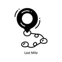 Last Mile doodle Icon Design illustration. Logistics and Delivery Symbol on White background EPS 10 File vector