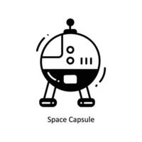 espacio cápsula garabatear icono diseño ilustración. espacio símbolo en blanco antecedentes eps 10 archivo vector