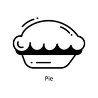 Pie doodle Icon Design illustration. Food and Drinks Symbol on White background EPS 10 File vector