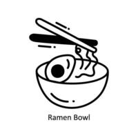 Ramen Bowl doodle Icon Design illustration. Food and Drinks Symbol on White background EPS 10 File vector