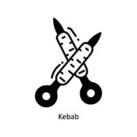 Kebab doodle Icon Design illustration. Food and Drinks Symbol on White background EPS 10 File vector