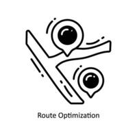 Route Optimization doodle Icon Design illustration. Logistics and Delivery Symbol on White background EPS 10 File vector