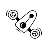 Drone doodle Icon Design illustration. Science and Technology Symbol on White background EPS 10 File vector