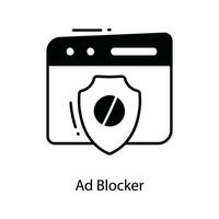 Ad Blocker doodle Icon Design illustration. Marketing Symbol on White background EPS 10 File vector