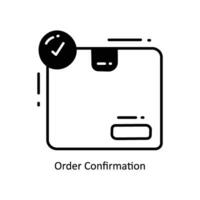 Order Confirmation doodle Icon Design illustration. Ecommerce and shopping Symbol on White background EPS 10 File vector