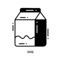 Milk doodle Icon Design illustration. Food and Drinks Symbol on White background EPS 10 File vector