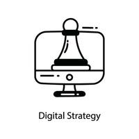 Digital Strategy doodle Icon Design illustration. Marketing Symbol on White background EPS 10 File vector