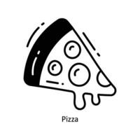 Pizza doodle Icon Design illustration. Food and Drinks Symbol on White background EPS 10 File vector