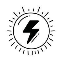 Lightning energy doodle Icon Design illustration. Ecology Symbol on White background EPS 10 File vector