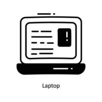 Laptop doodle Icon Design illustration. Startup Symbol on White background EPS 10 File vector