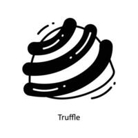 Truffle doodle Icon Design illustration. Food and Drinks Symbol on White background EPS 10 File vector