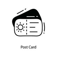 Post Card doodle Icon Design illustration. Travel Symbol on White background EPS 10 File vector