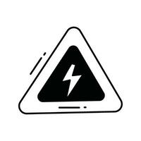 High voltage doodle Icon Design illustration. Science and Technology Symbol on White background EPS 10 File vector