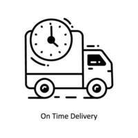 On Time Delivery doodle Icon Design illustration. Logistics and Delivery Symbol on White background EPS 10 File vector