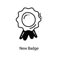 New Badge doodle Icon Design illustration. Marketing Symbol on White background EPS 10 File vector