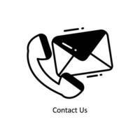 Contact Us doodle Icon Design illustration. Ecommerce and shopping Symbol on White background EPS 10 File vector