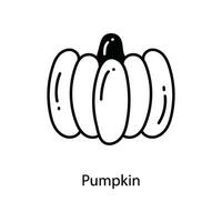 Pumpkin doodle Icon Design illustration. Agriculture Symbol on White background EPS 10 File vector