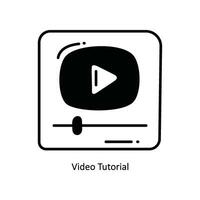 vídeo tutorial garabatear icono diseño ilustración. colegio y estudiar símbolo en blanco antecedentes eps 10 archivo vector