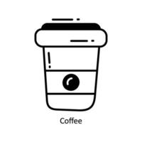 Coffee doodle Icon Design illustration. Food and Drinks Symbol on White background EPS 10 File vector