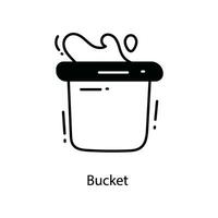 Bucket  doodle Icon Design illustration. Agriculture Symbol on White background EPS 10 File vector