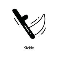 Sickle doodle Icon Design illustration. Agriculture Symbol on White background EPS 10 File vector