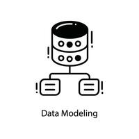 Data Modeling doodle Icon Design illustration. Networking Symbol on White background EPS 10 File vector