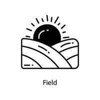 Field doodle Icon Design illustration. Agriculture Symbol on White background EPS 10 File vector