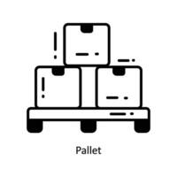 Pallet doodle Icon Design illustration. Logistics and Delivery Symbol on White background EPS 10 File vector