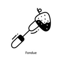 Fondue doodle Icon Design illustration. Food and Drinks Symbol on White background EPS 10 File vector