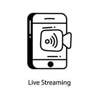 Live Streaming doodle Icon Design illustration. Marketing Symbol on White background EPS 10 File vector