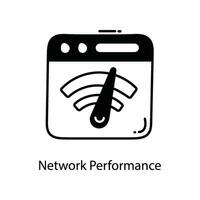 Network Performance doodle Icon Design illustration. Networking Symbol on White background EPS 10 File vector