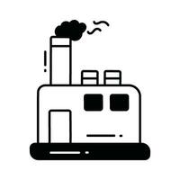 Factory doodle Icon Design illustration. Ecology Symbol on White background EPS 10 File vector