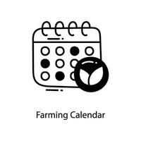 Farming Calendar doodle Icon Design illustration. Agriculture Symbol on White background EPS 10 File vector