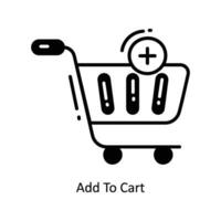 Add To Cart doodle Icon Design illustration. Ecommerce and shopping Symbol on White background EPS 10 File vector