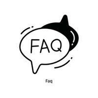 Faq doodle Icon Design illustration. School and Study Symbol on White background EPS 10 File vector