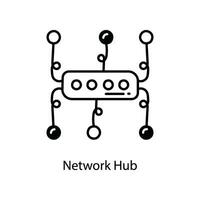 Network Hub doodle Icon Design illustration. Networking Symbol on White background EPS 10 File vector