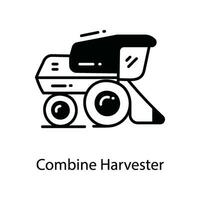 Combine Harvester doodle Icon Design illustration. Agriculture Symbol on White background EPS 10 File vector