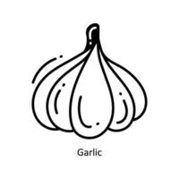 Garlic doodle Icon Design illustration. Food and Drinks Symbol on White background EPS 10 File vector