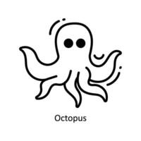 Octopus doodle Icon Design illustration. Food and Drinks Symbol on White background EPS 10 File vector