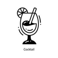 Cocktail doodle Icon Design illustration. Food and Drinks Symbol on White background EPS 10 File vector